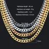 Miami Cuban Link Цепочка ожерелье Золото Серебряные Цветовые Кузные Цепи Для Хип-Хоп Мужская Ювелирные Изделия Мультуша Ользовательские Ожерелья из нержавеющей стали