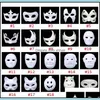 Party Masks Festive Supplies Home Garden Diy Environmental Protection White Masquerade Mask Halloween Blank Hand Ding Facemask T9598424