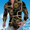 in stock XXXL Blouses summer new European and American shirt men's printed cardigan TOP long sleeved men shirts