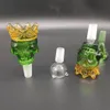 Newest 6 Style 14mm Bowl Glass Bowl Male Joint Handle Beautiful Slide Bowl Piece Smoking Accessories For Bongs Water Pipes US Warehouse