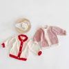 Lente Herfst Baby Meisjes Jas Kinderkleding Pocket Lange Mouw Knit Kids Cardigan 0-2Ers 210521