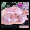 Artes e artesanato Natural Rose Quartz em forma de rosa palma de palma de palma Healing Pedra Gemstone Amante Pedra Pedra Cristal Coração Gemas EWF3424 SEJID OCQCP