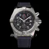 TF Gece Görev 45 ETA A7750 Otomatik Chronograph Erkek İzle Çelik Kılıf Siyah Kırmızı Arama Numarası İşaretleyiciler Naylon Kayışı A13317101B1X1 Kronometre Saatler Puretime D4