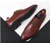 Mens Dress Shoes Fashion Pointed Toe Lace Up Men's Business Casual Brown Black Leather Oxfords Shoe Big Size 38-48