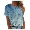 Kadın Tişörtleri Üstler 3D Kafatası Baskılı Gömlek Kadınlar Artı Boyut Kısa Kollu O Boyun Tee Harajuku Poleras Kadın T-Shirt