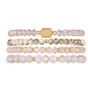 Boheemse Multi Layer Kralen Armbanden Veelzijdig Stretch Strand Sparkly Crystal Beads Wrap Slip-on Manchet Bangle Set