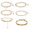 Link Chain Fashion Round Multi-Layer armband Set Multi-gouden geometrisch creatief ontwerp Dikke dames feestaccessoires fawn22