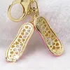 Mode keychain sexig rosa pärla färg ballett skor nyckelkedja tredimensionell legering rhinestone väska hängsmycke små smycken