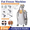 Machine Professional 5 HANDLAR CRYOLIPOLYS FREEZE LIPOLASER CAVITATION RF FAT FRESING CRYO FAPE BODY SCULPTING SLAMNING