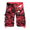 Camouflage Loose Cargo Shorts Men Sommar Militär Camo Kort Byxor Homme US Storlek 210713