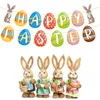 Newhappy Påskägg Banner Dekoration Hängande Kanin Garland Bunny Latex Hem Påsk Födelsedag Bröllopsfest Färgglada Bunting Zze11566