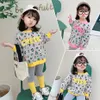 Set di vestiti per ragazze Leopard Baby Girl Clothes Maglione Legging Abbigliamento per bambini Ragazze Patchwork Costumi per bambini 210412