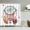 Quality Bathroom Shower Curtain Polyester Bath Curtains Multi-Sizes Dream Feather Pattern Printed Bathroom Accessories Cortina 210609