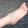 Anklets 2022 Europe Fashion Shiny Rhinestone Crystal Barefoot Sandals Bridal Anklet /Bracelet Beach Foot Jewelry For Women Ladies Marc22