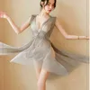 High Quality Sexy Lingerie Net Gauze Lace Embroidery Sheer Long Night Dress Nightgowns Sleepshirts Women Nightwear exotic