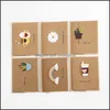 Greeting Event Festive Party Supplies Home & Gardengreeting Cards 12 Styles Kraft Mini For You Card Brown 3D Flower Gift Mes Thank Birthday