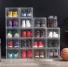 Zagęścić Wyczyść Plastikowe pudełko na buty Dustoodporne przechowywanie sportowe Przezroczysty Sneaker Boxes Stackable Boot Organizer Magnetyczny Przyciąganie