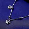 Solid 100% 925 Woman Small Butterfly Pendant Silver Anklet Summer Style