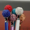Crystal Element Roller Ball Pen Big Diamond Ballpoint Pens Gem Wedding Office Supplies Gift 11 Colors