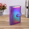 Holographic A5 A6 Pu Leather Notepads Cover Rainbow Ring Binder for Filler Paper Coverwith Magnetic Buckle Closure Laser 802 B3