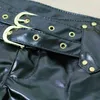 Pantaloncini in ecopelle lucida da donna sexy con doppia fascia a vita bassa micro MINI con cerniera aperta esotica Culb Wear F33 210724