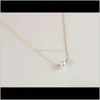 Bärade hängsmycken smycken droppleverans 2021 10st- n133 enkla vita eller elfenben pärlor halsband söt cirkel runda pärlhalsband med guld si