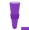 Factory Barware Prodotti per bar Tappo per vino Silicone colorato + Tappo di uscita in acciaio inossidabile, Copri bottiglia, Tappi per bottiglie per bevande