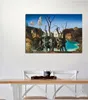 Dali Salvador Swans odzwierciedlający słonie malowanie plakatu Drukuj wystrój domu oprawione lub nieoprawnorodne