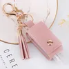 Party Favor Hand Sanitizer Holder With Bottle Leather Tassel Keychain Portable Disinfectant Case Empty Bottles Keychains KKB7239