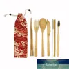 Portable Flatware Travel Set Bamboo Cutlery Reusable Bambu Toothbrush Wooden Knife Fork Spoon Outdoor Tableware Camping Cutlery Factory price expert design