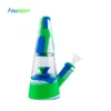Waxmaid 7.87 inches silicone glass bong hookah smoking dab rigs oil burner silicone water pipe six mixed colors US local stock