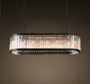 American RH Lustre K9 Crystal Chandeliers Led Pendant Lamp Dining Room Hanging Retro Matte Black Metal Adjustable Drop Light