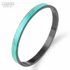 Fysara Three Right Resin Bangles Rvs Bangles Armbanden voor Dames Oranje Blauw Emaille Bangles Party Sieraden Q0719