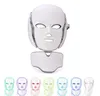 LED Facial Mask 7 PDT Photon Colors For Face And Neck Microcurrent LED Light Therapy Skin Rejuvenation Facial Machine Portable Home Use