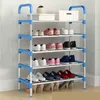 Shoe Rack Shoe Organizer Aluminum Metal Standing Shoe Rack DIY Shoes Storage Shelf Home Organizer Accessories 210811