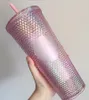 24 oz 머그잔 개인화 된 스타 - 벅스 무지개 빛네이즈 무지개 유니콘 냉간 컵 텀블러 커피 머그컵 짚 B101 2021