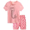 Baby Boy Girl Одежда для одежды футболка шорты 2 шт. Летний динозавр Русалка Digger Print Skithe костюм носить наряд пижамы бутик