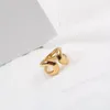 Stainless Steel Design Of 2021 Trend Geometry Metal Ring Gift For Women's Pleated Gold Vintage Love Korean Style Jewelry