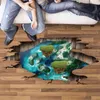 Fantezi Ada 3D Duvar Sticker Çıkarılabilir Muurstickers Ev Dekor Çocuk Odaları Için Kat Çıkartmalar Muraux 210420