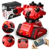 Roboter Kinder Robot Enfant Double RC/Electric Robot Intelligent Fire Fighting Lysande vattenspray Smart App Programmering Truck Toy for Boy