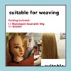Mannequin smycken förpackning display 65 cm fiber blond hårträning huvud fin kvinnlig docka styling manikin frisörs droppleverans 2021