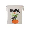 Halloween Candy Bag Bag Подарочный мешок угощение или трюк тыквенные напечатанные холст сумки Hallowmas Рождественская вечеринка фестиваль DrawString сумка DHW64