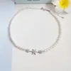 Collar de perlas de copo de nieve para mujer, de Plata de Ley 925 con microincrustaciones de circonita, joyería exquisita de estilo de fiesta