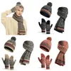 Winterwarmer Anzug aus Acryl-Strickgarn, Mütze, Schal, Handschuhe, drei Sätze