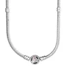 Original Poetic Blooms Liebe Herz Kugel Verschluss Schlangenkette 925 Sterling Silber Halskette für Mode Perle Charme DIY Schmuck 220228