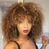 14 inches long Curly afro Curly Wigs for Black Women Blonde Wigs Synthetic Hair Mixed African Brownfactory direct