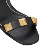 Women Shoes Designer Brand Sandals Summer Fashion Fashion Open Open Open Leather Heel Roman Stud Sandal 60mm with B1738071
