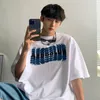 Big Size Harajuku Summer Tshirt Men Round Neck Short Sleeve Men's Fashion Brand Letter Printed Korean Tops