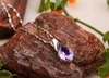 Прекрасные ювелирные изделия 925 стерлингового серебра натуральный фиолетовый каменные кулон ожерелье мода стеллистый кристалл капля женщин D-017