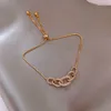 2021 nuovo lusso geometrico cerchio chiusura braccialetto di collegamento moda gioielli da donna coreana festa sexy studente insolito squisito braccialetto di cristallo intarsiato